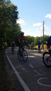 Going uphill at Mile 90 on cycle portion. 